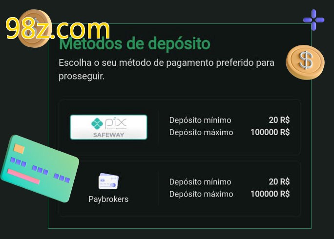 O cassino 98z.combet oferece uma grande variedade de métodos de pagamento